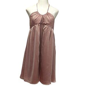 A Pea in the Pod Halter Mini Dress, Pink Gray, L